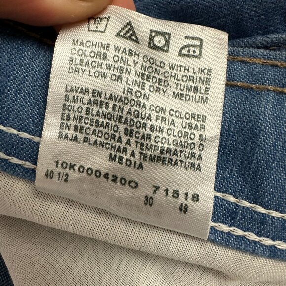 Men's 40x30 Denim Jeans Relaxed Fit Mid Blue Cotton Blend - Picture 5 of 5